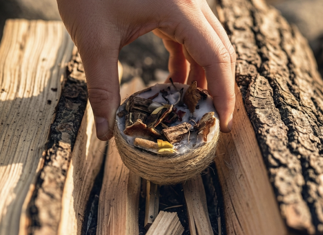 Handmade IgnFyr fire-starter pucks wrapped in jute twine